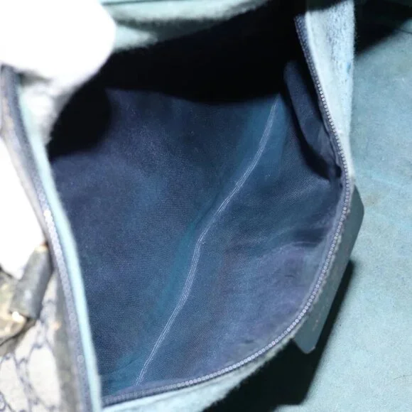 GUCCI GG Supreme Sherry Line Boston Bag PVC Navy Gold Red Auth 150128 - Picture 13 of 16